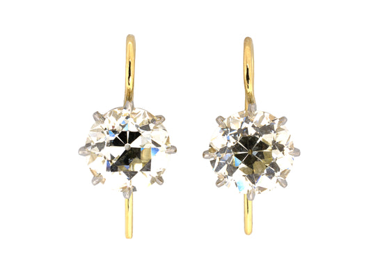 51738 - Platinum GIA Diamond Kidney Wire Drop Earrings