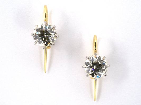 51798 - Platinum On Gold Filigree Basket 8-Prong Earrings
