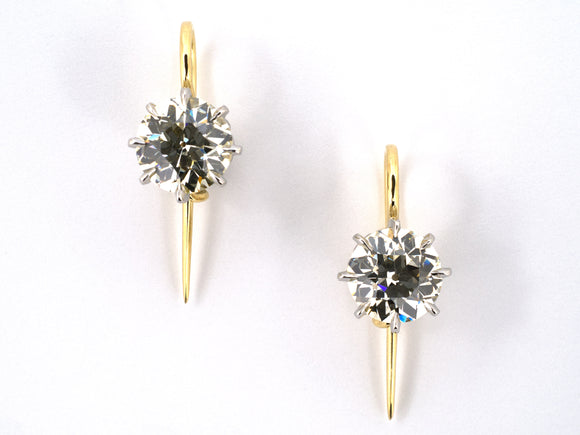 51798 - Platinum On Gold Filigree Basket 8-Prong Earrings