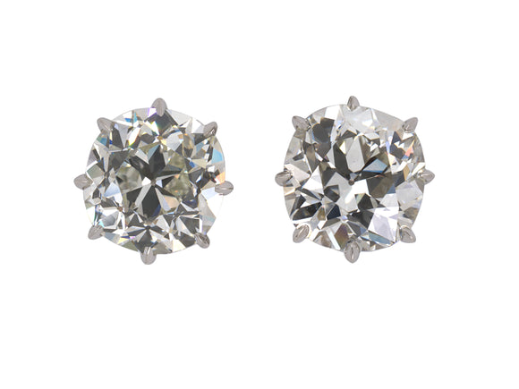 52381 - SOLD - Platinum GIA Diamond Cushion Stud Earrings