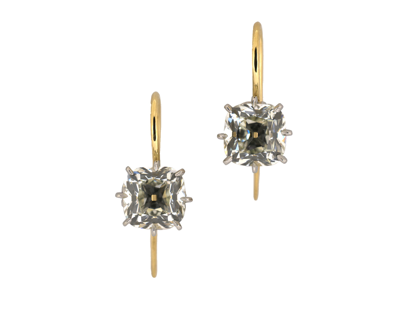52530 - Platinum Gold GIA Diamond Stud Earrings