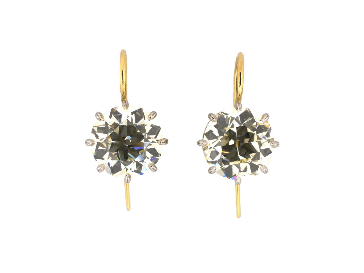 52538 - Platinum Gold GIA Diamond Stud Earrings