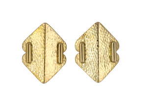 52585 - Circa 1980s A Clunn Gold Lozenge Earrings