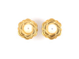52620 - Gold Akoya Pearl Circle Flower Clip Earrings