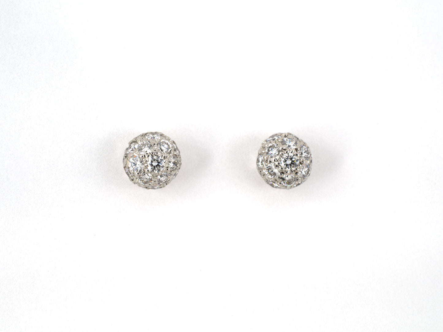 53084 - Tiffany Platinum Diamond Ball Stud Earrings