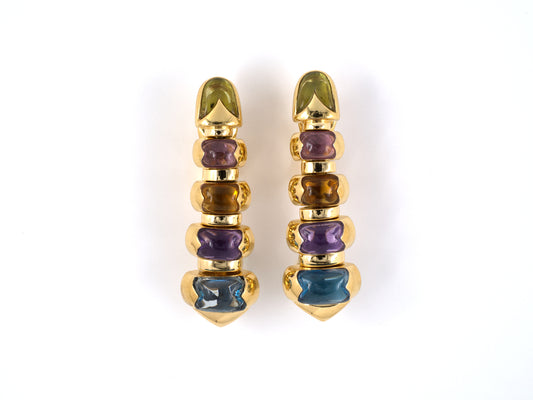 53303 - Circa 1990 Bulgari Celtica Gold Color Stone Earrings