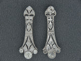 53397 - Art Deco Platinum Diamond Filigree Dangle Earrings