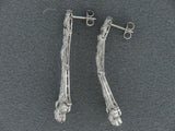 53397 - Art Deco Platinum Diamond Filigree Dangle Earrings