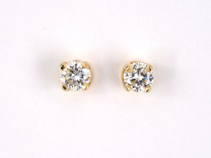 53569 - SOLD - Gold Diamond Stud Earrings