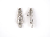 54207 - Art Deco Platinum Diamond Filigree Dangle Drop Earrings