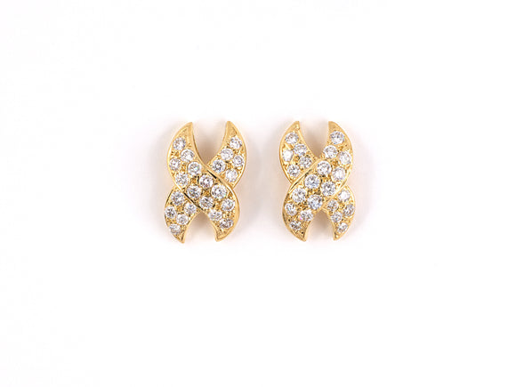 54234 - Gold Diamond Pave Set X Earrings