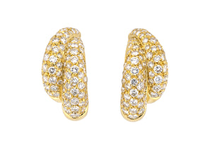 54287 - Italy Gold Diamond Hoop Earring
