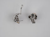 54289 - SOLD - Gold Diamond By Pass Hoop Yin Yang Earring