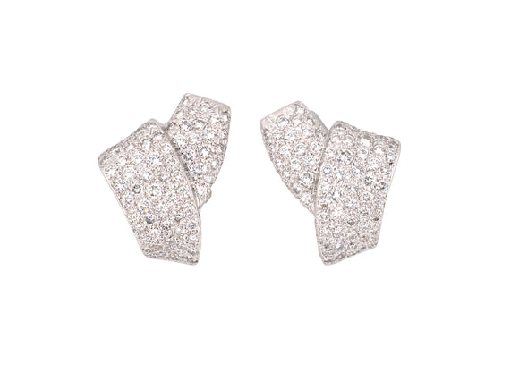 54290 - Garavelli Gold Diamond Ribbon Bow Earring