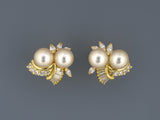 54298 - "Honora" Gold Diamond Pearl Earrings