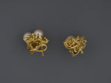 54298 - "Honora" Gold Diamond Pearl Earrings