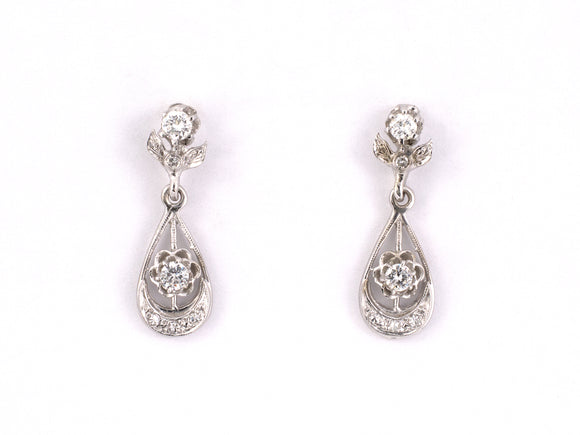 54300 - Gold Diamond Drop Earrings