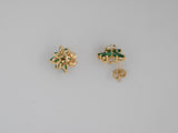 54301 - Gold Emerald Diamond Earrings