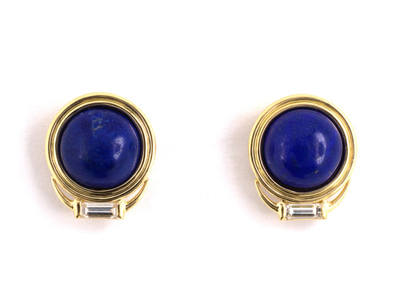 54304 - Bondanza Gold Lapis Diamond Stud Earring