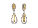 54309 - Gold Yellow Diamond Pear Shaped Drop Dangle Earrings