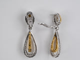 54309 - Gold Yellow Diamond Pear Shaped Drop Dangle Earrings