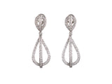 54310 - Gold Diamond Pear Shaped Dangle Drop Earrings