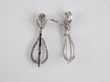 54310 - Gold Diamond Pear Shaped Dangle Drop Earrings