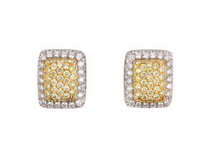 54311 - Gold Diamond Italy Cushion Shaped Earrings