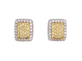 54311 - Gold Diamond Italy Cushion Shaped Earrings