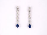 54313 - Gold Diamond Sapphire Stilleto Earrings