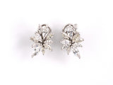 54318 - Gold Diamond Floral Spray Cluster Earrings