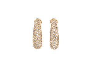 54333 - Gold Diamond Pave Set Hoop Earrings