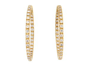 54357 - Gold Diamond Round Hoop Earrings