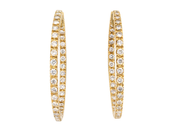 54357 - Gold Diamond Round Hoop Earrings