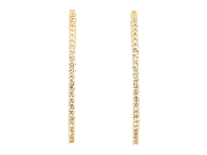 54358 - Gold Diamond Prong Hinged Round Hoop Earrings