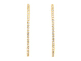 54358 - Gold Diamond Prong Hinged Round Hoop Earrings