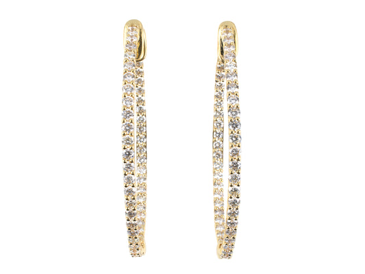 54359 - Gold Diamond Oval Hoop Earrings