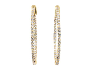 54359 - Gold Diamond Oval Hoop Earrings