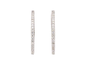 54360 - Gold Diamond Round Hoop Earrings