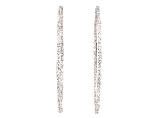 54361 - Gold Diamond Round Hoop Earrings
