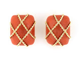 54374 - Seaman Schepps & Cage Gold Coral Earrings