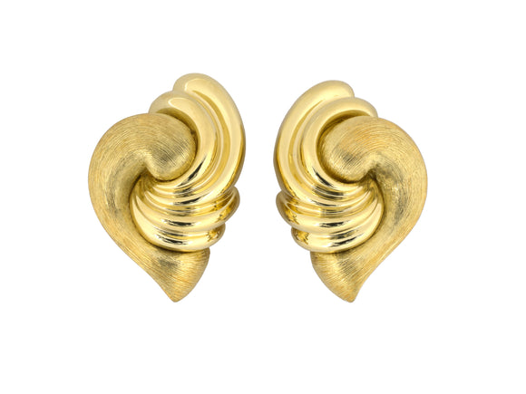 54379 - Dunay Gold Swirl Corrugated Florentine Sabi Earrings