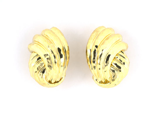 54380 - SOLD - Dunay Gold Swirl Faceted Earrings
