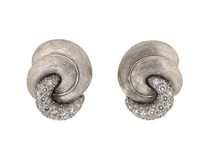 54382 - Dunay Platinum Pave Set Diamond Sabi Swirl Knot Earrings