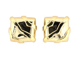 54448 - Webb Gold Cushion Shaped Chevron Ribbon Earrings