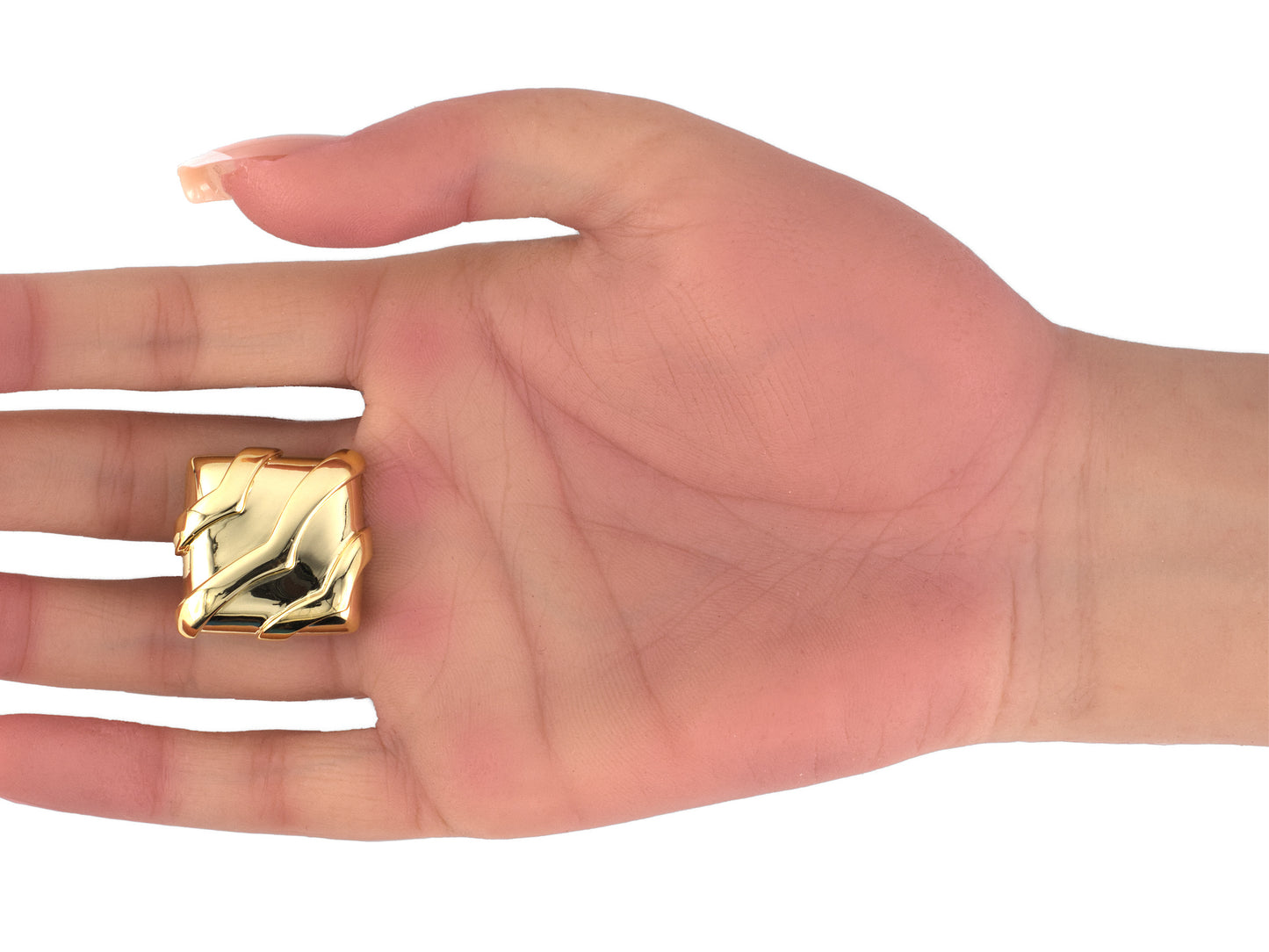 54448 - Webb Gold Cushion Shaped Chevron Ribbon Earrings