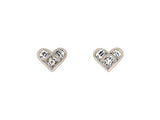 54457 - Platinum Diamond Heart Shape Stud Earrings