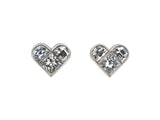 54458 - Platinum Diamond Heart Shape Stud Earrings