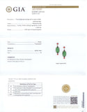 54459 - Art Deco Style Gold GIA Jadeite Diamond Coral Onyx Drop Dangle Earrings