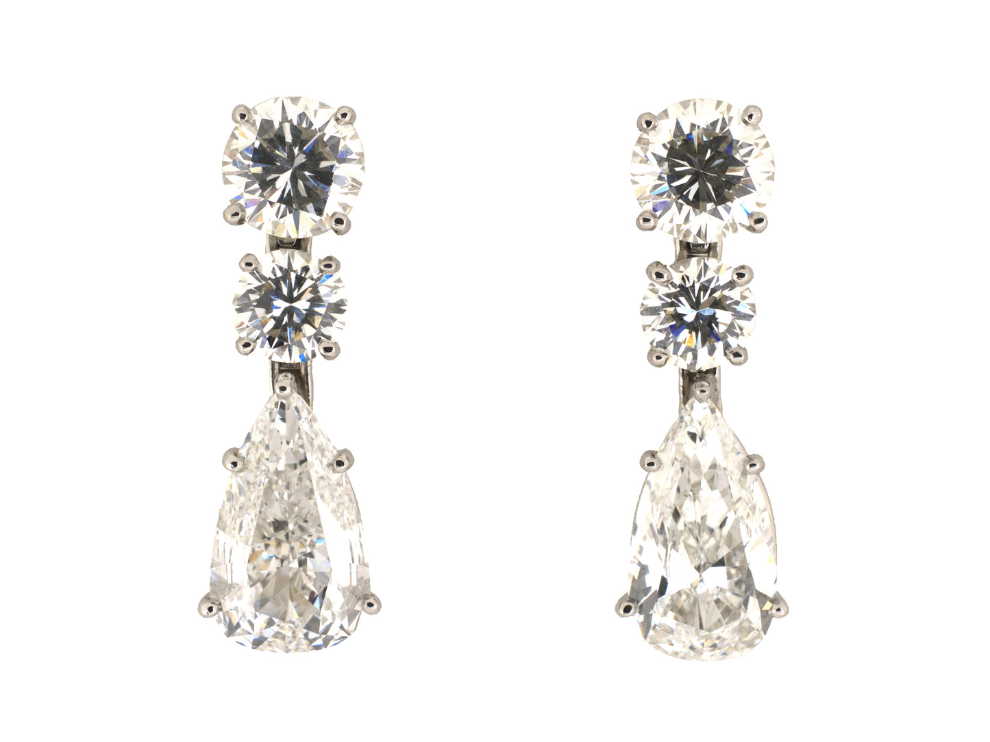 54461 - SOLD - Platinum Diamond GIA Flexible Drop Dangle Earrings